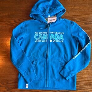 HBC Vancouver 2010 Winter Olympic blue zip up hoodie NWT